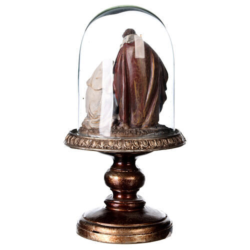 Holy Family figure in resin glass bell 20 cm nativity 8 cm 4