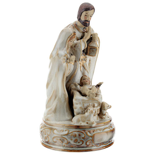 Holy Family music box 22 cm beige color 3