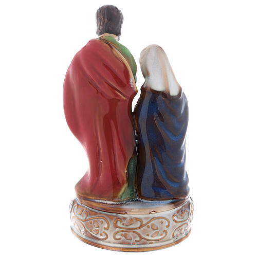 Holy Family music box 22 cm colored ceramic 5