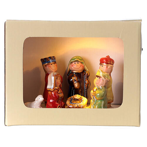 Natividade de Jesus 7 figuras cerâmica colorida Presépio para Crianças altura média 6 cm 1