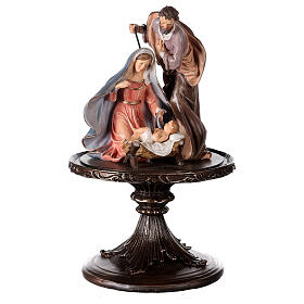 20 cm hohe Christi Geburt aus Harz unter Glasglocke, 45 cm