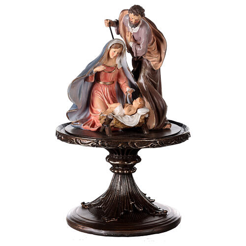Holy Family statue 20 cm in glass bell 45 cm 2