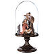 Holy Family statue 20 cm in glass bell 45 cm s1