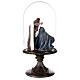 Holy Family statue 20 cm in glass bell 45 cm s5