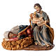 Holy family lying 20 cm painted resin s1
