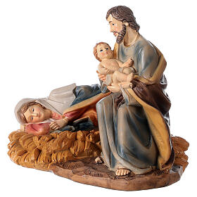 Nativité couchée 20 cm composition en résine peinte