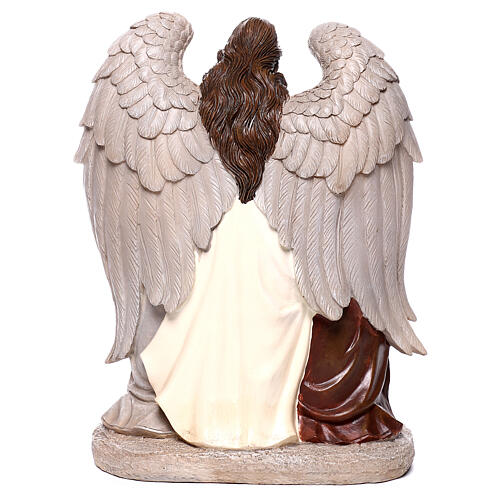 Natividade com anjo resina 25x18x13 cm para presépio com figuras altura média 20 cm 4
