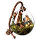 Holy Family in a glass drop 25 cm with lights for 16 cm Nativity Scene s1