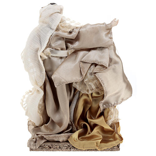 Holy Family 30 cm resin and golden fabric 4