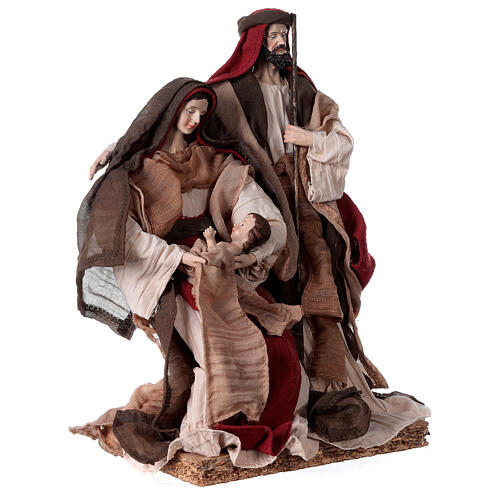 Nativity in burgundy resin and cloth 28 cm 3