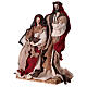 Holy Family statue 30 cm in burgundy color resin and fabric s2
