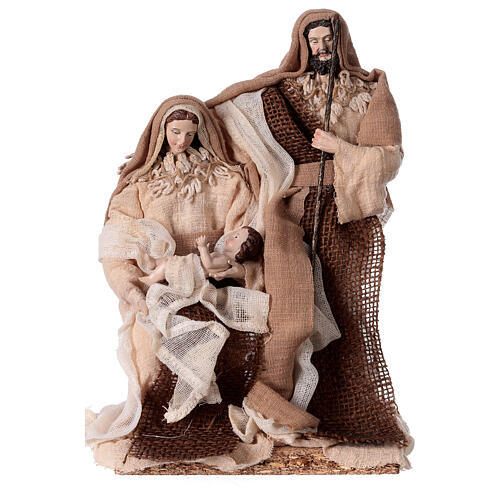 Nativity in white resin and cloth 27.5 cm 1