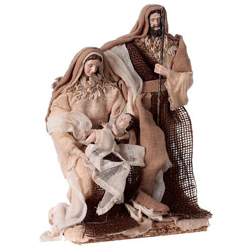 Natividad 30 cm resina y tejido color crema 3