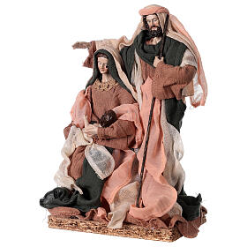 Christi Geburt aus Harz und rosa und beigem Stoff, 30 cm