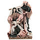 Nativity in peach and beige resin and cloth 28 cm s1