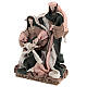 Nativity in peach and beige resin and cloth 28 cm s2