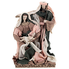 Holy Family set in pink beige fabric 30 cm