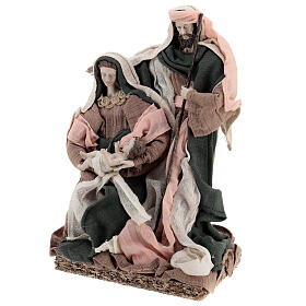 Holy Family set in pink beige fabric 30 cm