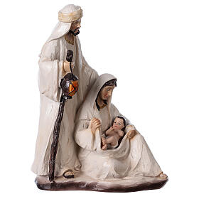 Resin Holy Family statue in cream 20 cm