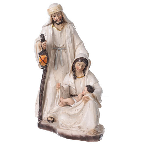 Resin Holy Family statue in cream 20 cm 1