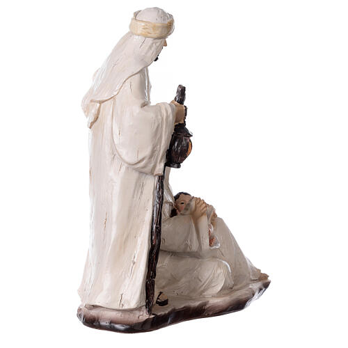 Resin Holy Family statue in cream 20 cm 3
