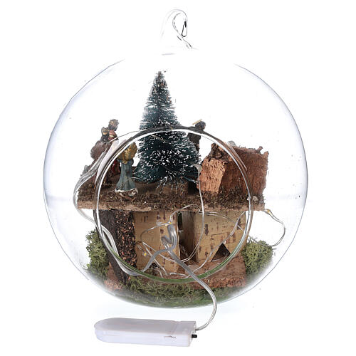 Nativity Scene of 3 cm high 11 figurines in a 15 cm glass ball 4