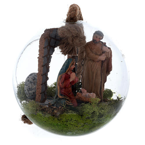 10 cm große Christi Geburt in Glaskugel, 16 cm 4