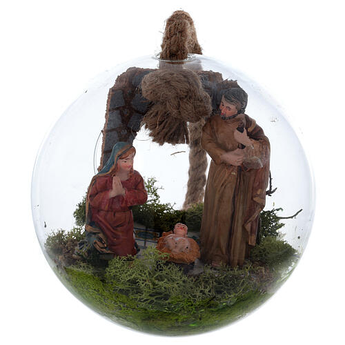 Holy Family 10 cm in glass sphere 16 cm 1