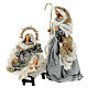 Nativity Scene set of 6, blue and gold, resin and fabric, Venitian style, 40 cm average height s4
