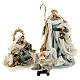 Nativity Scene set of 6, blue and gold, resin and fabric, Venitian style, 30 cm average height s2