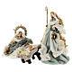 Nativity Scene set of 6, blue and gold, resin and fabric, Venitian style, 30 cm average height s5