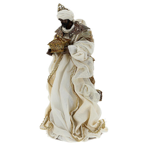 Christi Geburt aus Harz mit Stoff im venezianischen Stil, die aus 6 cremefarbenen und goldfarbigen Stűcken besteht, 40 cm 7