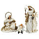Christi Geburt aus Harz mit Stoff im venezianischen Stil, die aus 6 cremefarbenen und goldfarbigen Stűcken besteht, 40 cm s2