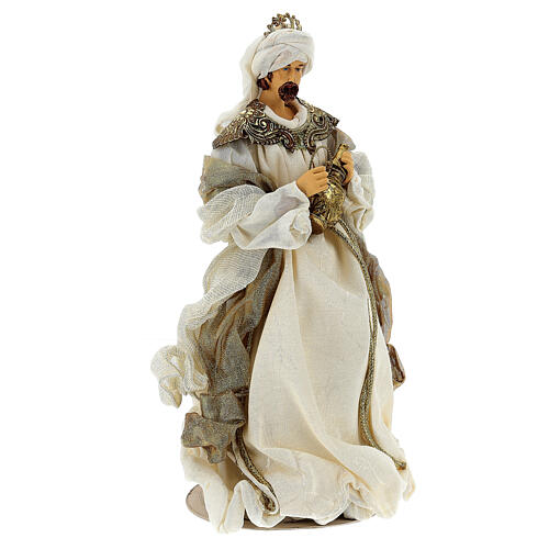 Nativity in Venitian style, set of 6, resin and gold-cream fabric, 40 cm average height 8