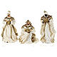 Nativity in Venitian style, set of 6, resin and gold-cream fabric, 40 cm average height s6
