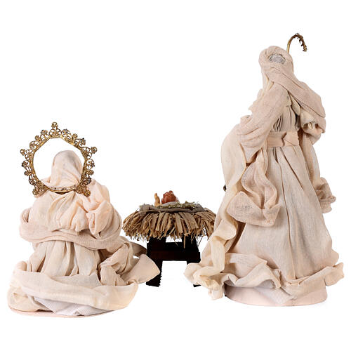 Nativity Scene set of 6, creamy white, resin and fabric, Shabby chic, 30 cm average height 4