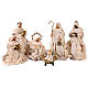 Nativity Scene set of 6, creamy white, resin and fabric, Shabby chic, 30 cm average height s1