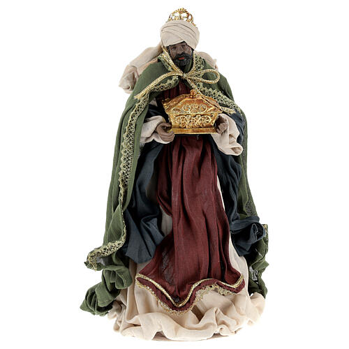 Nativity Scene set of 6, traditional color, resin and fabric, Shabby Chic, 40 cm average height 9