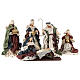 Nativity Scene set of 6, traditional color, resin and fabric, Shabby Chic, 40 cm average height s1