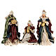 Nativity Scene set of 6, traditional color, resin and fabric, Shabby Chic, 40 cm average height s8