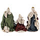 Nativity Scene set of 6, traditional color, resin and fabric, Shabby Chic, 40 cm average height s13