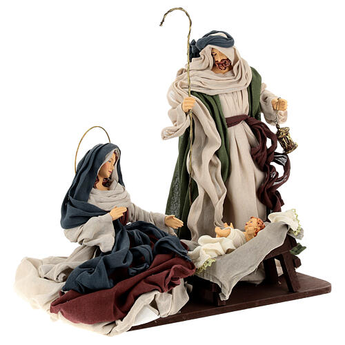 Natividade 6 figuras cores tradicionais resina e tecido 40 cm estilo shabby chic 4