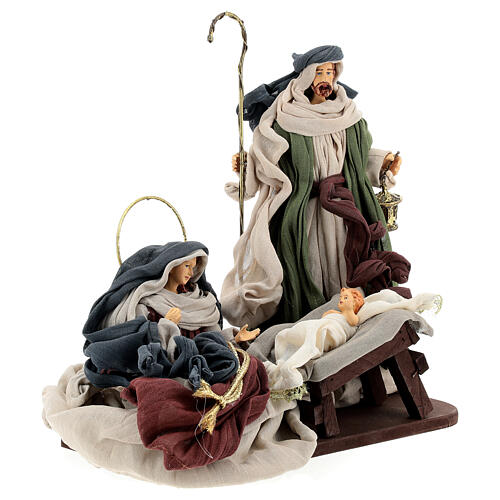 Nativity Scene set of 6, traditional colours, resin and fabric, Shabby chic, 30 cm average height 4