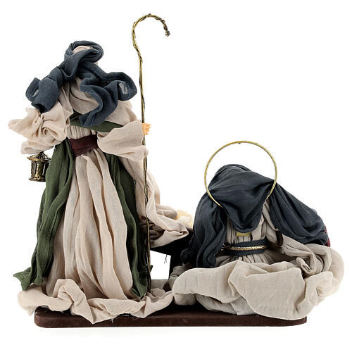 Nativity Scene set of 6, traditional colours, resin and fabric, Shabby chic, 30 cm average height 11