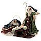 Nativity Scene set of 6, traditional colours, resin and fabric, Shabby chic, 30 cm average height s5