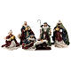 Natividade 6 figuras cores tradicionais resina e tecido 30 cm, estilo shabby chic s1