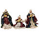 Natividade 6 figuras cores tradicionais resina e tecido 30 cm, estilo shabby chic s6