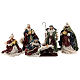 Nativity scene set 6 pcs traditional colors resin fabric 30 cm shabby chic s1