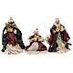 Nativity scene set 6 pcs traditional colors resin fabric 30 cm shabby chic s6
