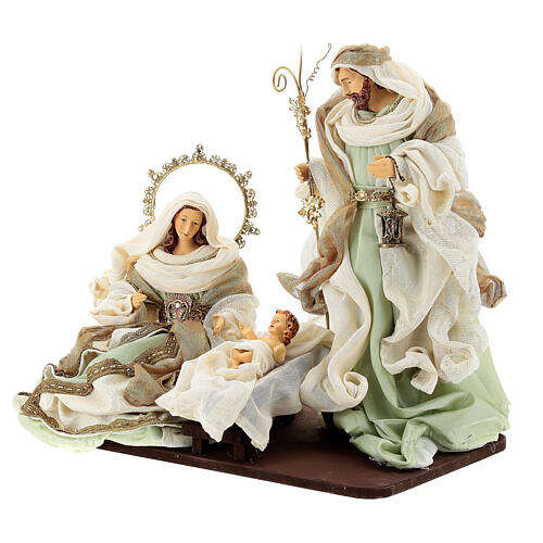 Holy Family, resin and fabric, Venetian style, 40 cm 3